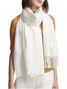 Premium Cashmere Feeling Solid Color Scarf W/ Tassels